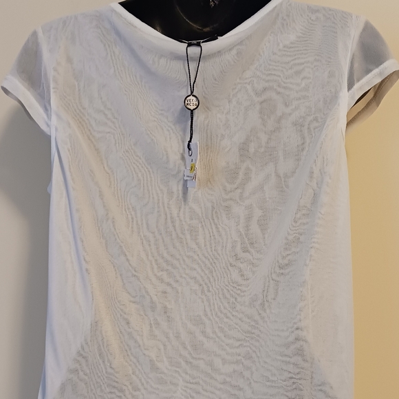 Y2K Moda lined blouse sz.S.abract flora print, colors gold-yellow, & white - Picture 4 of 7